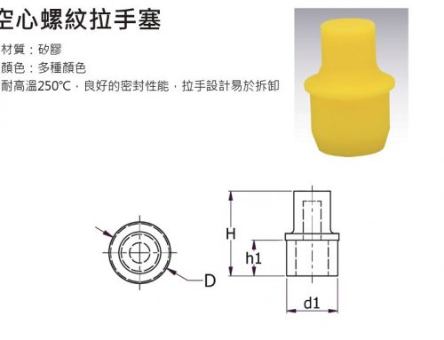 矽膠塞子-空心螺紋把手塞